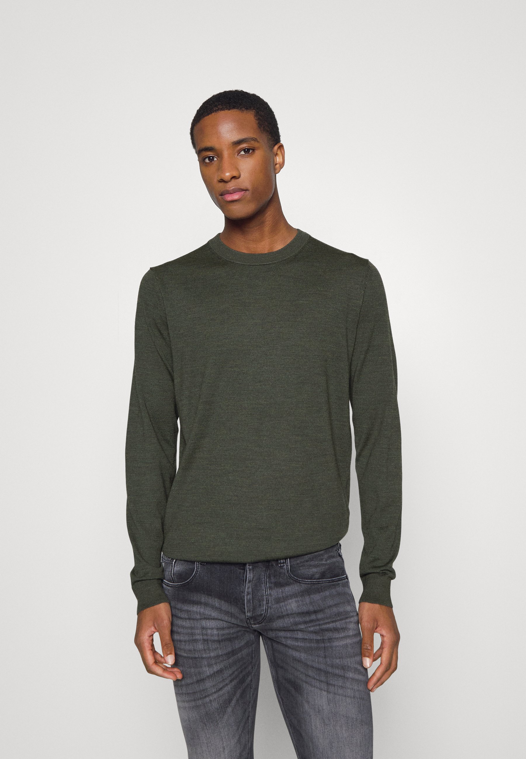 Selected Homme Slhtown Maglione Uomo In Mistana Merino E Poliestere, Collo Alto Finto, Colore Melange