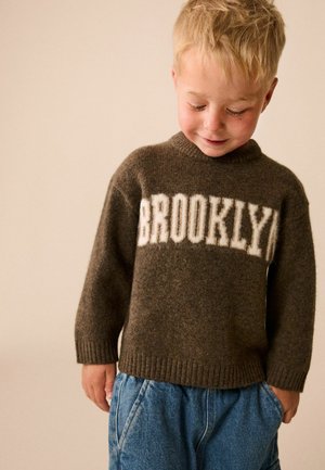 Next, KNITTED CREW NECK JUMPER - Svetrík - chocolate brown brooklyn