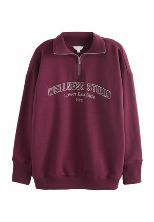 GRAPHIC WELLNESS EMBROIDERED QUARTERZIP  - Sweatshirt - burgundy red