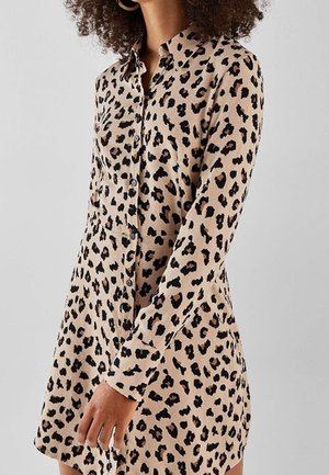 Bershka, Skjortekjole - beige