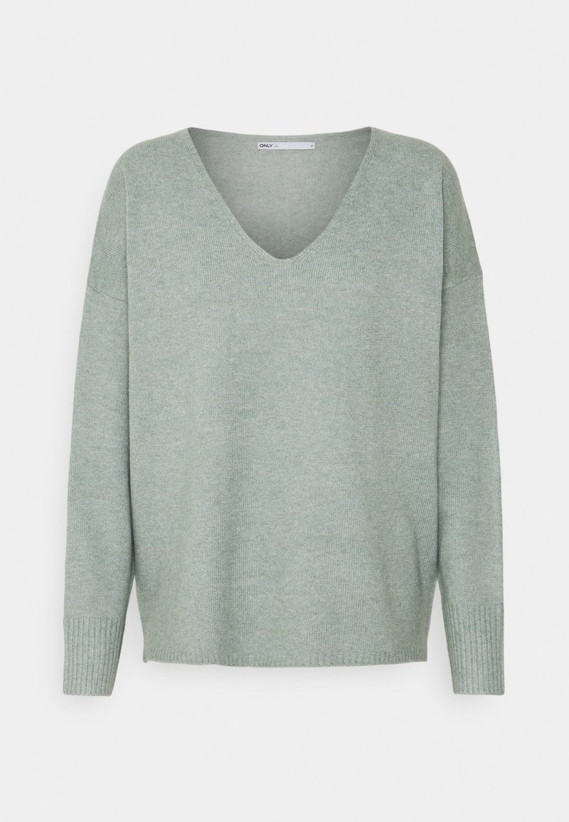 ONLY ONLRICA LIFE LS V-NECK PULLO NOOS - Striktrøje - chinois green