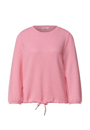 Street One, 3/4-SLEEVE SHIRT WITH A ROUND NECKLINE IN A KNIT-LOOK FABRIC - Striktrøje - blush berry mel