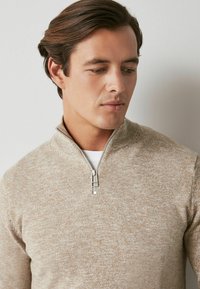 Next MARL ZIP NECK JUMPER - Pulover - neutral