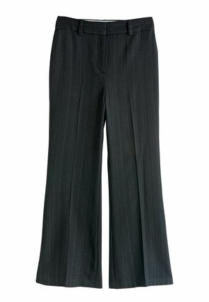 REGULAR FIT - STRIPED FLARED  - Stoffhose - black