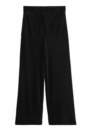ELASTIC BACK WIDE LEG - Pantaloni - black