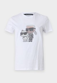 IKON KARL & COUPETTE RHINESTONE - Camiseta estampada - white