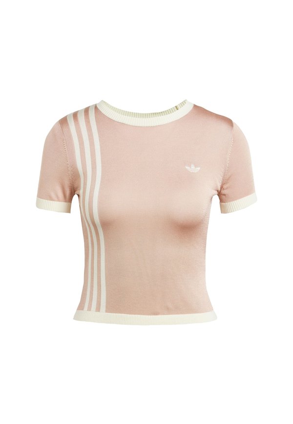KNITTED 3-STRIPES SHORT - Print T-shirt - ash pearl4