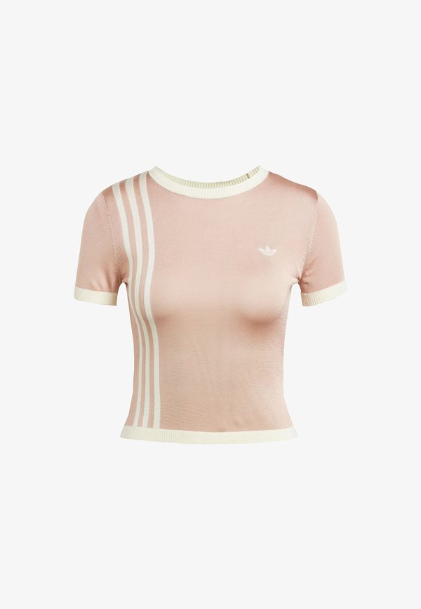 KNITTED 3-STRIPES SHORT - Print T-shirt - ash pearl4