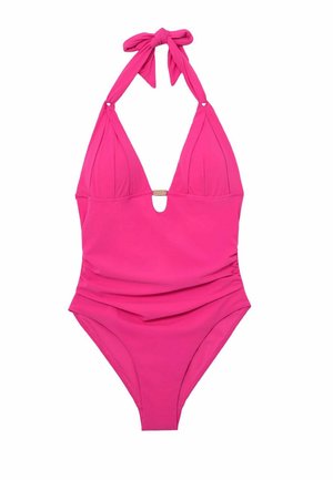 Reiss, REGULAR FIT - NADINE PLEAT-DETAIL HALTERNECK SWIMSUIT  . - Traje de baño - pink