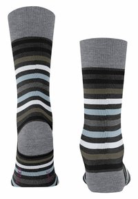 FALKE TINTED STRIPE - Calze - asphalt mel