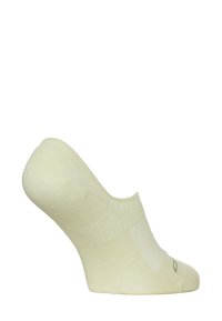 Lichtgele enkelkous met geribbelde details, een naadloze teen en een lage snit, gemaakt van een zachte, rekbare stof.