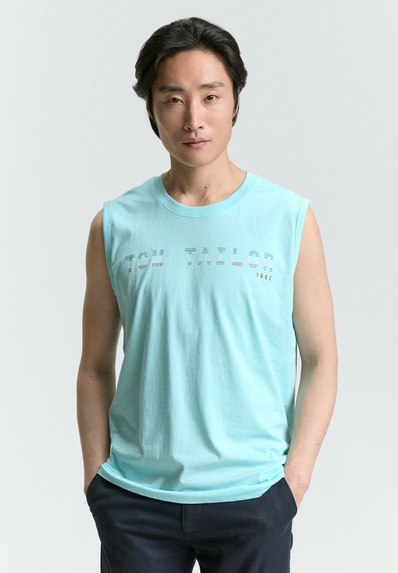 TOM TAILOR TANK MIT LOGO - Top - caribbean turquoise