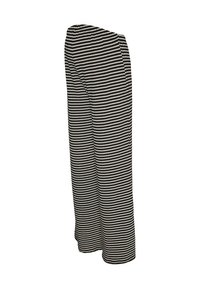 Μαύρο-λευκό μοτίβο σε παντελόνι με φαρδιές παντελόνες από υφή υφάσματος, με ψηλή μέση και άνετη εφαρμογή, σχεδιασμένο για άνεση.