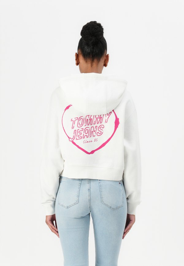 CROP HEART HOODIE - Sweatshirt - ecru