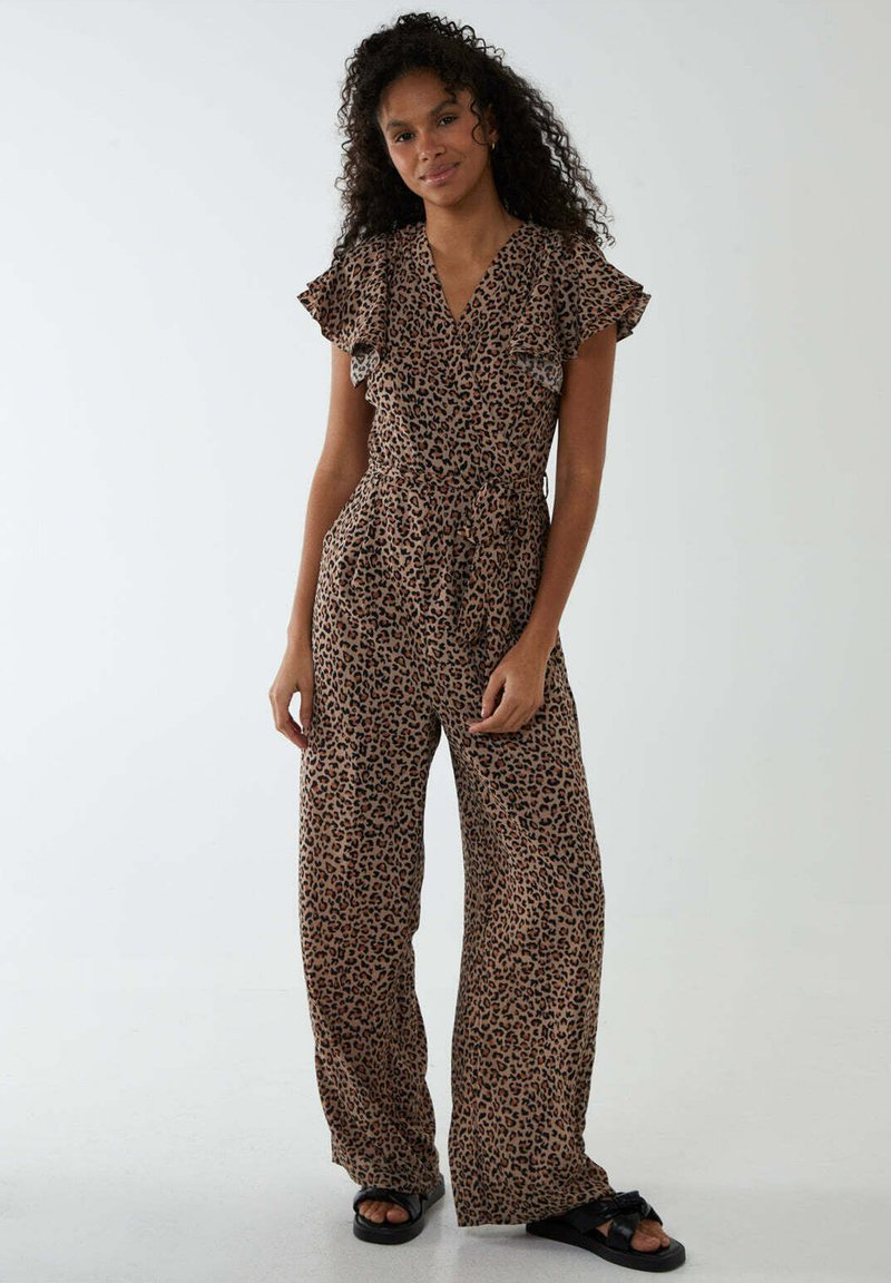 Blue Vanilla WITH RUFFLE SLEEVE AND WRAP FRONT Jumpsuit brown/braun Zalando.de