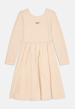 Calvin Klein Jeans MIX MEDIA FIT FLARE DRESS - Jerseykjole - whitecap gray