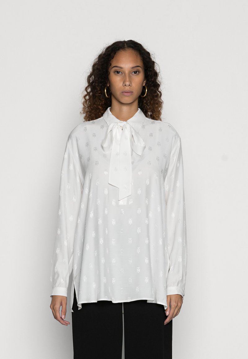 Tommy Hilfiger JACQUARD TIE BLOUSE - Camisola de manga comprida - white