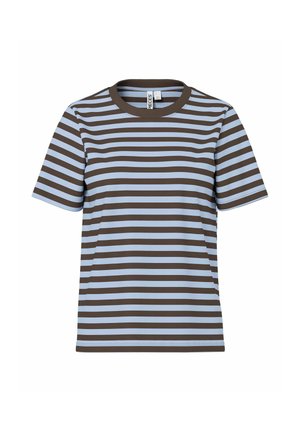 Pieces, PCRIA SS TEE MULTICOL STRIPES BC - T-shirt imprimé - hot fudge