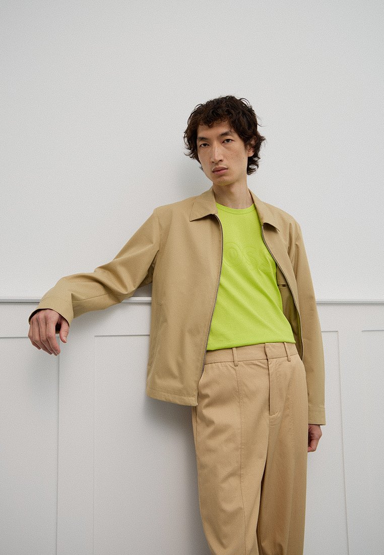 Boss T-shirt print groen