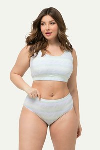 Hellgrünes und weißes zweiteiliges Set mit Wellenmuster, aus weichem Stoff mit nahtlosem Design und bequemer Passform.