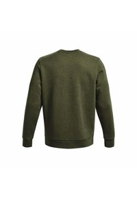 Olijfgroen sweatshirt met een ronde hals, lange mouwen en ribgebreide manchetten en onderkant. Gemaakt van zachte, gestructureerde stof met een gladde afwerking.