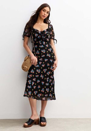 FLORAL PRINT MIDI - Day dress - black pattern