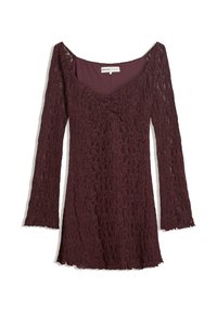 BARDOT NECKLINE BLONDE MINI - Nappali ruha - dark red