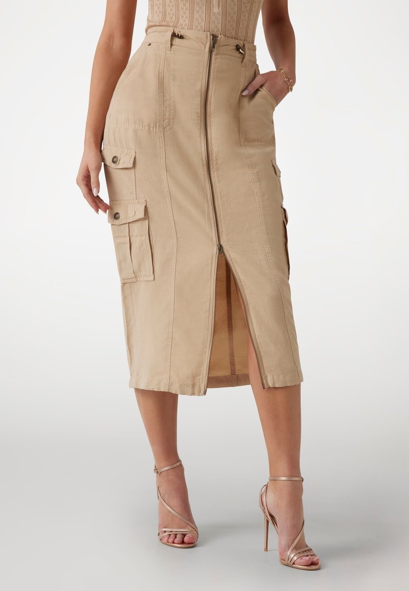 Guess Denimová sukňa - beige
