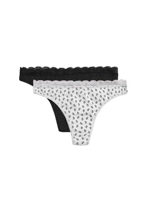 2 PACK - Tanga - white black