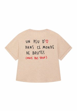 BRUTE BACK ROLL UP TEE 25 - Print T-shirt - mottled beige