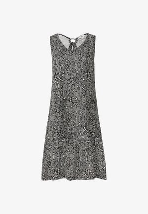 s.Oliver, KORTE MET STRIKDETAIL AAN DE ACHTERKANT - Vestito di maglina - schwarz