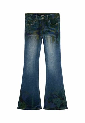 Desigual, PRINTED DENIM TROUSERS M. C. LACROIX - Jean flare - blue