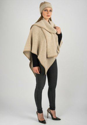Beanie - beige/white
