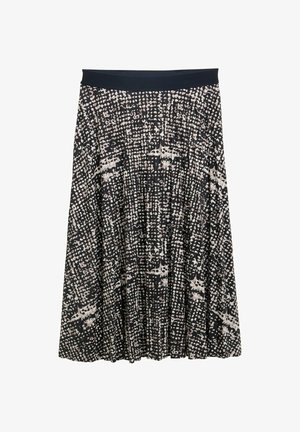 Gonna nera plissettata con un motivo testurizzato di punti astratti in rosa chiaro e crema. Caratterizzata da una vita elasticizzata per il massimo comfort.