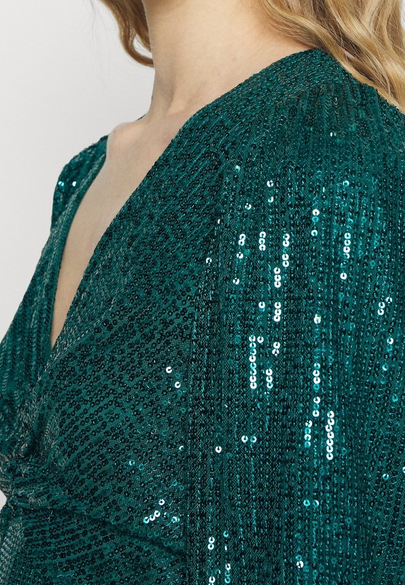 vero moda green sequin dress Green Sequin Detail Mini Dress