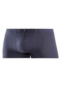 Dunkelblaues Boxershorts aus weichem Stoff. Verfügt über einen engen Sitz mit einem genähten Bund und einer Vordertasche für Unterstützung.