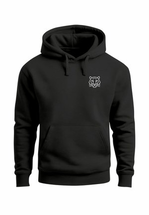 PRINT AUFDRUCK MINIMAL TIGER - Kapuzenpullover - schwarz