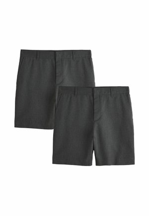 REGULAR FIT - PLAIN FRONT SMART SHORTS 2 PACK  . - Shorts - charcoal grey