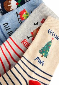 Next CHRISTMAS PATTERN 4 PACK.  REGULAR FIT - Strømper - slogan