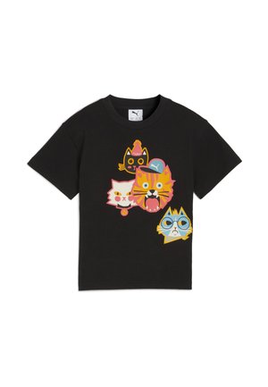 MOODY CAT GRAPHIC - Print T-shirt - black
