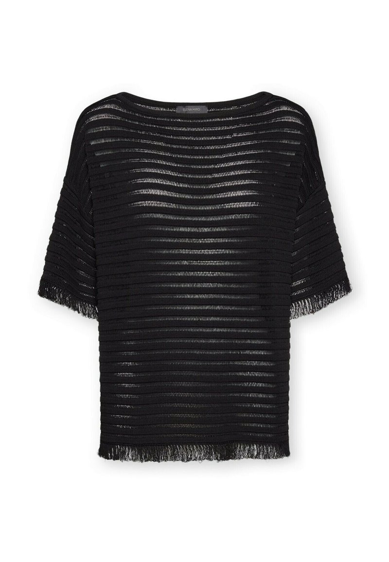 Elena Mirò MAGLIA TRAFORATA A RIGHE - Maglione - nero - Zalando.it