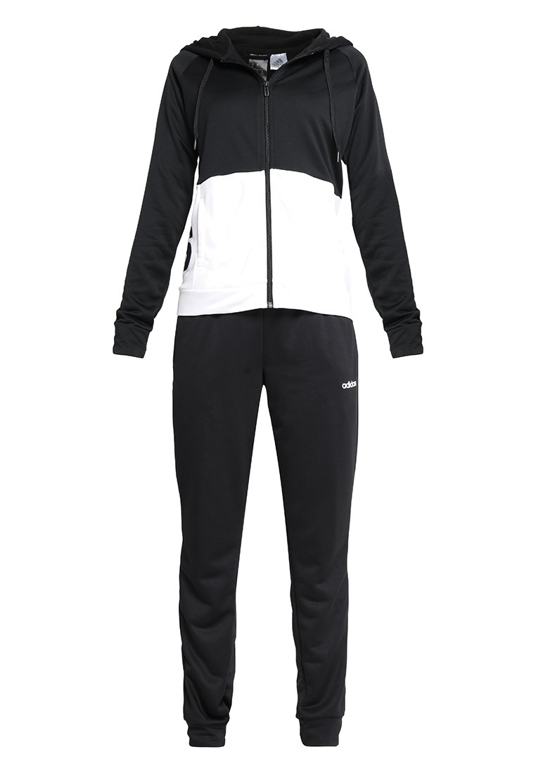 adidas Performance LIN HOOD SET - Felpa aperta - black/white - Zalando.it