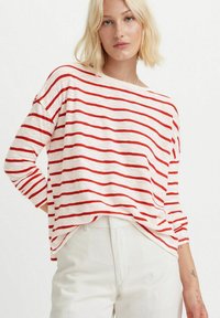 Levi's® MARGOT LONG SLEEVE TEE - Pitkähihainen paita - stripe scarlet