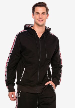 Sweater met rits - black