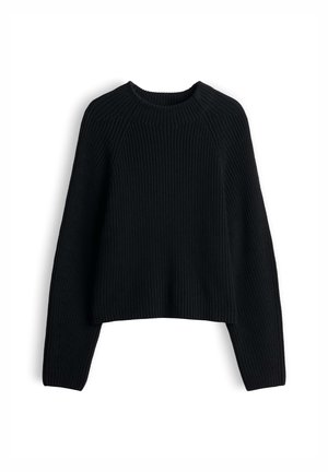 OPUS, RELAXED FIT RIBBED TEXTURE - Trui - black