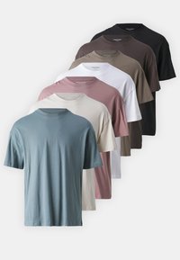 Jack & Jones JJEBRADLEY TEE O NECK 7 PACK - T-shirts basic - black/white/twilight/goblin/mulch/bungeecord