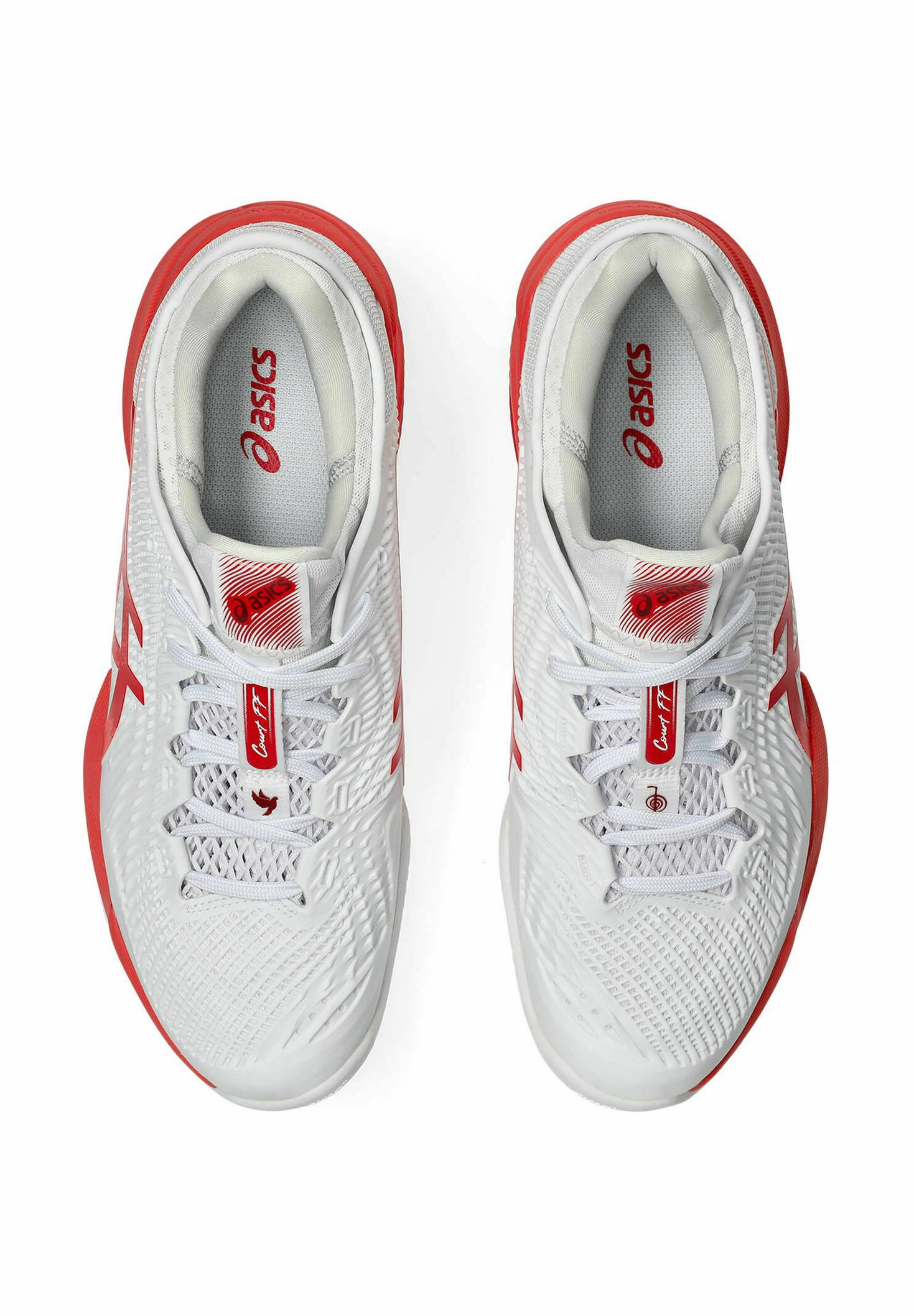 ASICS FF 3 NOVAK - Tennisschuh für Sandplätze - white electric red