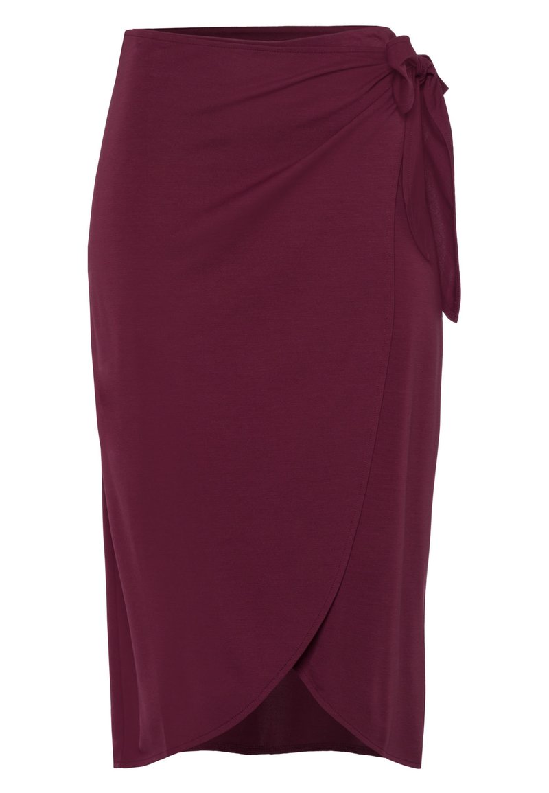 Damen Jeansröcke | zero MIDI MIT BINDEDETAIL Wickelrock dusky red/rot - VV35718 Damen Jeansröcke | zero MIDI MIT BINDEDETAIL Wickelrock dusky red/rot - VV35718