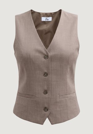 I AM, GILET BOTTONI 95105 - Chaleco - dark-beige