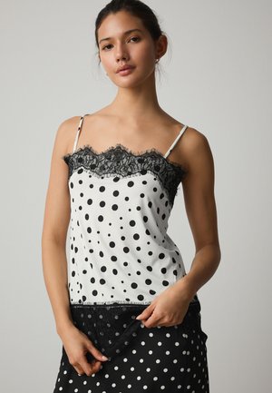 Next REGULAR FIT - Débardeur - white black spots